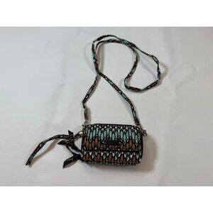 Vera Bradley Crossbody Wallet Sierra Stream Pattern Quilted Fabric, Retired